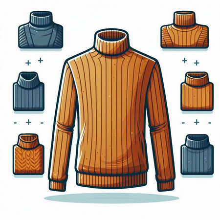 Vector illustration of a sweater, sweater, pullover and necktieのイラスト素材