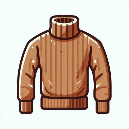 Vector illustration of a knitted sweater in retro style on a white backgroundのイラスト素材