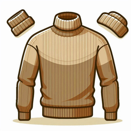 Illustration of a sweater with a hood on a white background.のイラスト素材