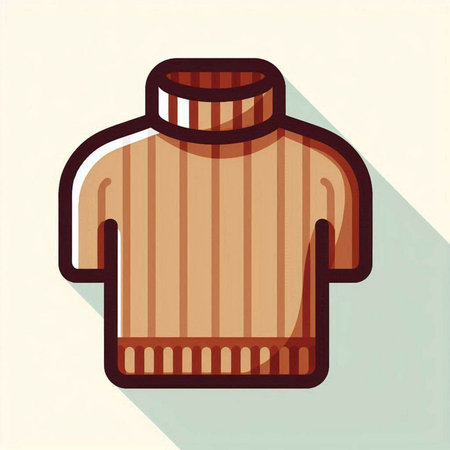 Illustration of a sweater with a long shadow on a white backgroundのイラスト素材