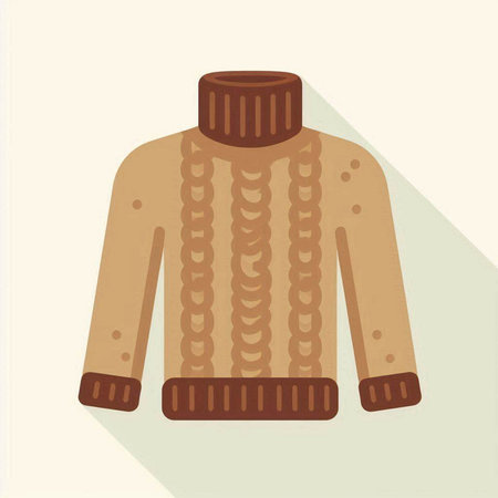 Knitted woolen sweater. Vector illustration in flat design style.のイラスト素材