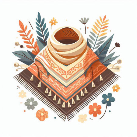 Coffee cup in ethnic style. Vector illustration for your designのイラスト素材