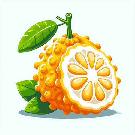Kumquat fruit isolated on a white background. Vector illustration.のイラスト素材