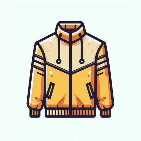 Vector illustration of a warm winter jacket isolated on a white background.のイラスト素材