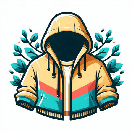 Jacket with a hood on a white background. Vector illustration.のイラスト素材