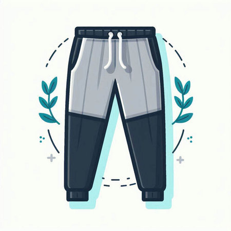 Sport pants. Vector illustration in flat cartoon style on white background.のイラスト素材