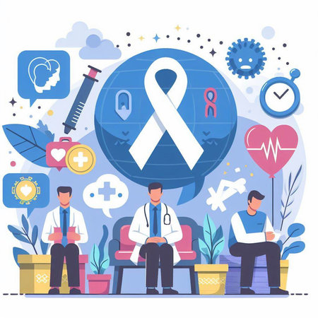 Breast Cancer Awareness Concept. Vector Illustration in Flat Design Styleのイラスト素材