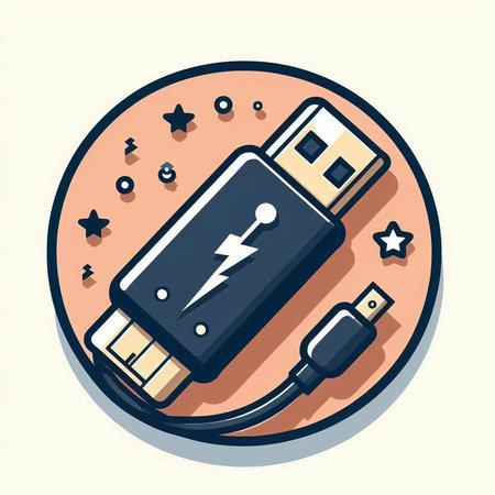 Usb flash drive icon, vector illustration. Flat design style.のイラスト素材