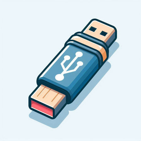 Usb flash drive icon. Vector illustration in isometric style.のイラスト素材