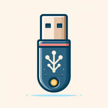 Usb flash drive icon. Vector illustration of USB flash drive.のイラスト素材