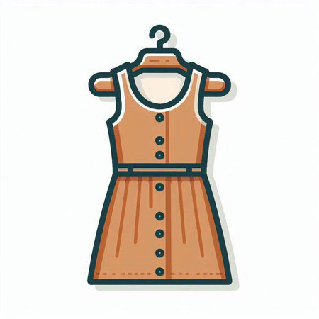 Clothes on hanger icon, vector illustration. Flat design.のイラスト素材