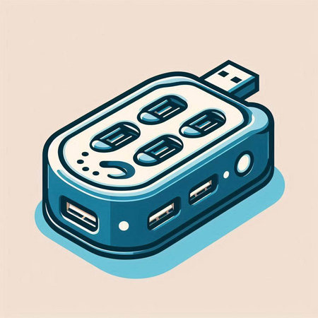 Isometric USB flash drive icon. 3D isometric vector illustration.のイラスト素材