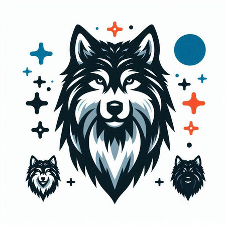 Wolf head vector illustration. Can be used for t-shirt print or poster.のイラスト素材