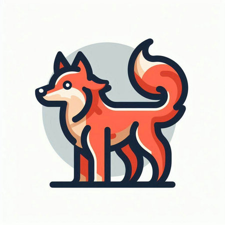 Cute cartoon fox icon. Vector illustration in modern flat style.のイラスト素材