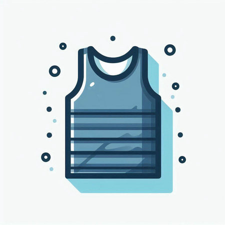 Waterproof vest. Waterproof vest. Vector illustration in flat styleのイラスト素材
