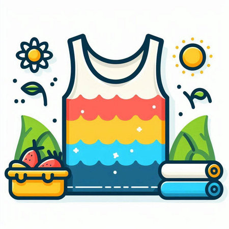 T-shirt with a pattern of rainbow colors. Vector illustration.のイラスト素材
