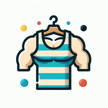 Fitness clothes icon in flat style. Vector illustration isolated on white background.のイラスト素材