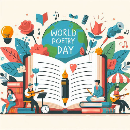World Book Day. Flat design vector illustration concept of World Book Day.のイラスト素材