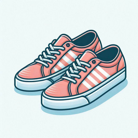 Sneakers on a blue background. Vector illustration of sneakers.のイラスト素材