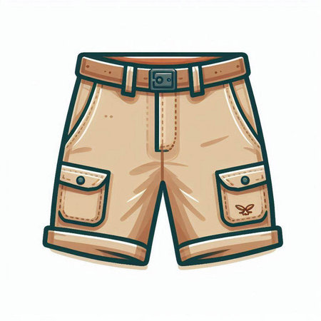 Vector illustration of a man's shorts isolated on a white background.のイラスト素材