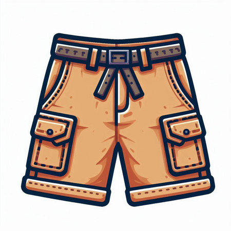 Vector illustration of a man's shorts isolated on a white background.のイラスト素材
