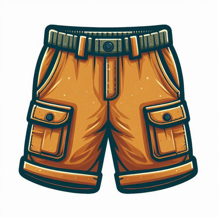 Vector illustration of men's shorts on a white background. Cartoon style.のイラスト素材