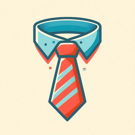 Illustration of a necktie on a light background. Vector illustrationのイラスト素材