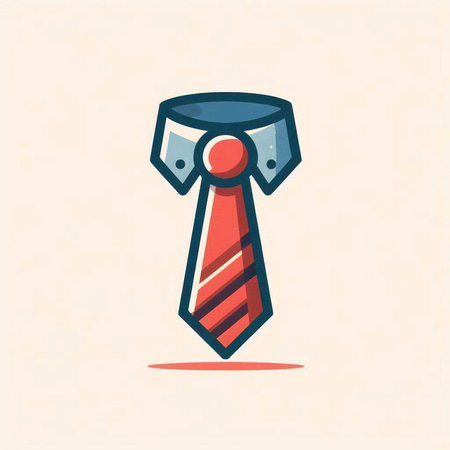 Vector illustration of necktie icon. Business symbol. Flat design.のイラスト素材