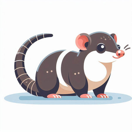 Cute cartoon rat isolated on a white background. Vector illustration.のイラスト素材