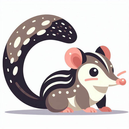 Cute mouse on a white background. Vector illustration. Cartoon style.のイラスト素材