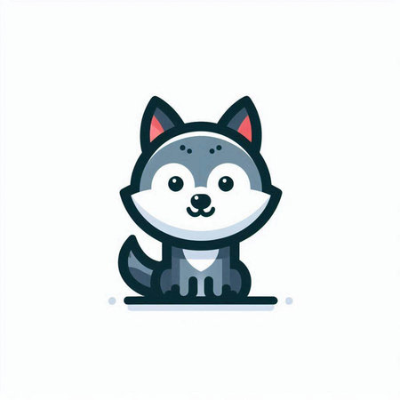 Cute dog cartoon vector illustration. Cute cartoon dog icon.のイラスト素材