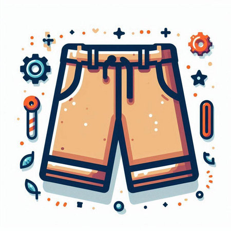Swimming trunks icon in flat style. Swimming trunks vector illustration.のイラスト素材