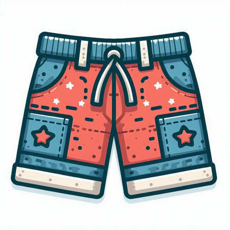 Vector illustration of a pair of shorts isolated on a white background.のイラスト素材