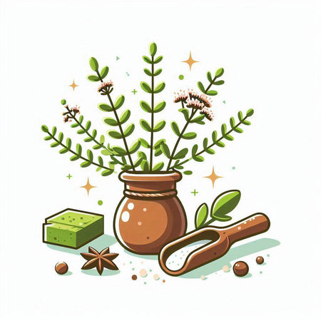 Hand drawn vector illustration of natural cosmetics, spa, aromatherapy.のイラスト素材