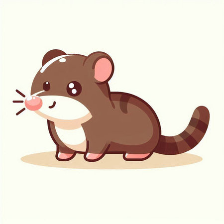 Cute little rat cartoon vector illustration. Cute animal character.のイラスト素材
