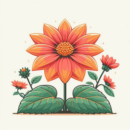 Illustration of a beautiful flower in the garden. Vector illustration.のイラスト素材