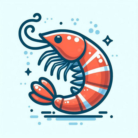 Shrimp. Seafood. Vector illustration in a flat style.のイラスト素材