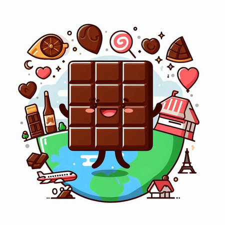 World Chocolate Day Vector Illustration. World Chocolate Day Cartoon Character.のイラスト素材