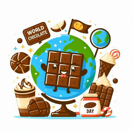 Illustration of World Chocolate Day. Vector Illustration of World Chocolate Day.のイラスト素材