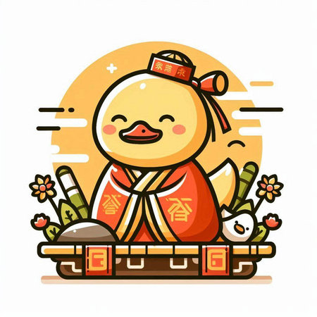 Happy Chinese New Year. Cartoon vector illustration. Greeting card.のイラスト素材