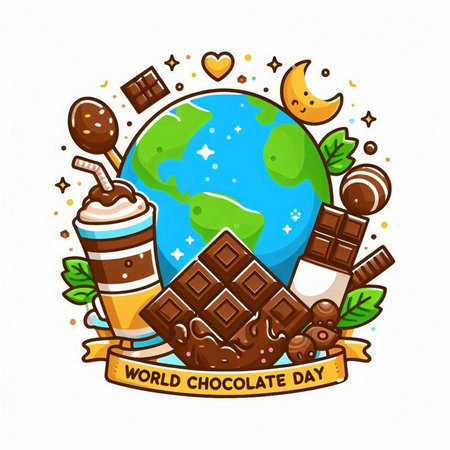 World Chocolate Day. Vector illustration of world chocolate day. World chocolate dayのイラスト素材