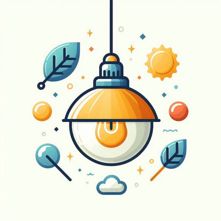 Lamp in the shape of a lightbulb. Vector illustration.のイラスト素材