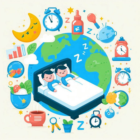 Vector illustration of a boy and girl reading a book around the globe.のイラスト素材