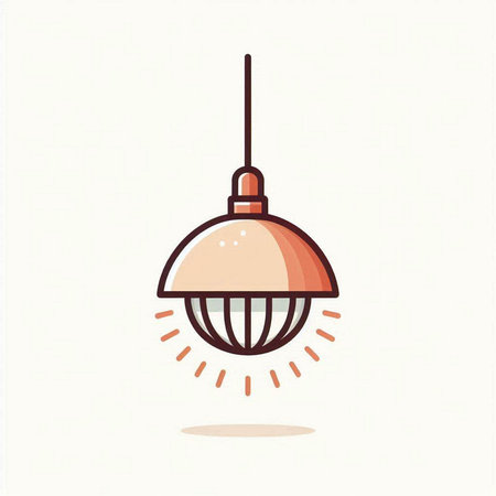Ceiling lamp icon. Vector illustration in trendy flat style.のイラスト素材