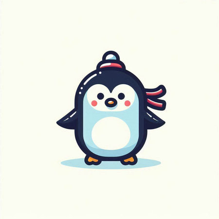 Cute penguin. Vector illustration. Cute cartoon penguin.のイラスト素材