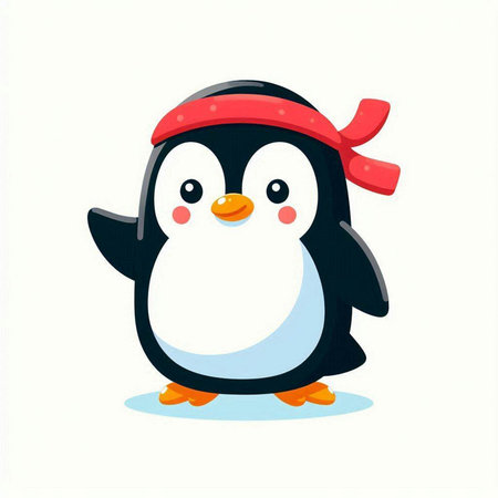 Cute penguin vector illustration. Cute cartoon penguin.のイラスト素材