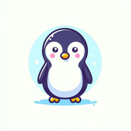 Cute penguin vector illustration. Cute cartoon penguin icon.のイラスト素材
