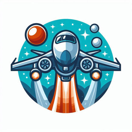Airplane icon. Vector illustration of aeroplane in flat style.のイラスト素材