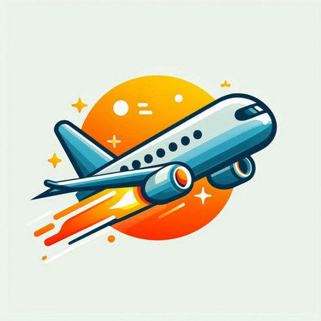Airplane icon, vector illustration. Flat design style, modern logotype.のイラスト素材