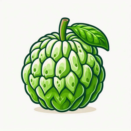 Custard apple vector illustration. Custard apple vector icon.のイラスト素材
